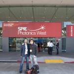 Taken at the Photonics West 2011, January 22-27. Dominic Lepage and Etienne Shaffer: old friends from Sherbrooke and Lausanne meeting in front of the Moscone Center, San Francisco.